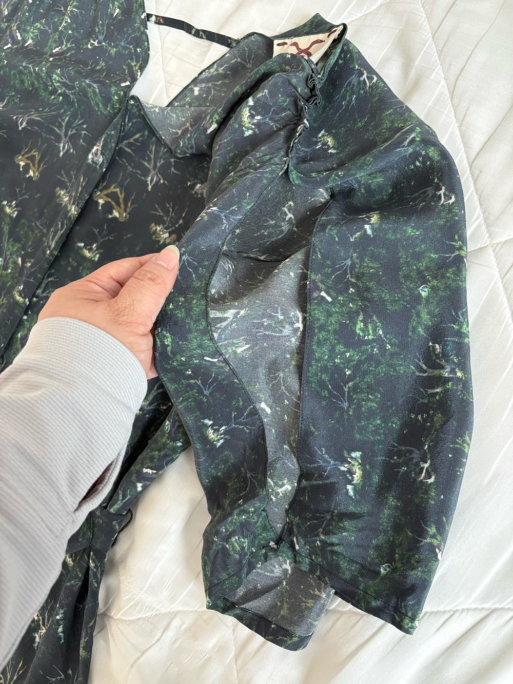 Figue Lupita Silk Dress in Mystic Dancer Green - Picture 7 of 13